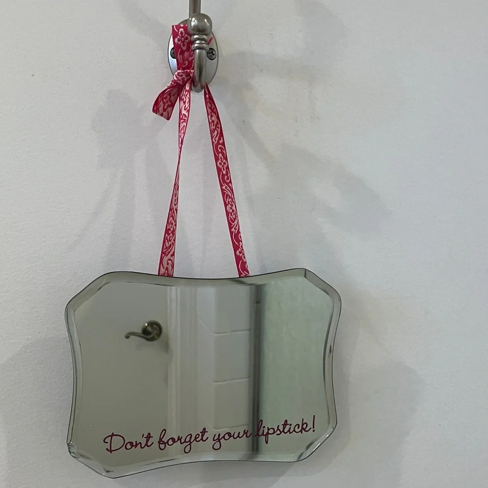 Decorative Mirror with Pink Ribbon